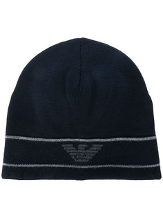 Emporio Armani logo beanie hat
