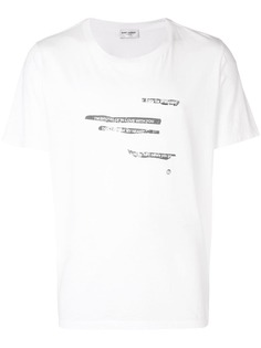 Saint Laurent faded slogan print T-shirt