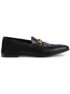 Gucci лоферы с вышивкой волка