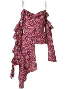 Magda Butrym асимметричная блузка с открытыми плечами