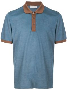 Cerruti 1881 рубашка-поло с контрастным воротником и манжетами