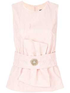 Cavalli Class кружевной фактурный топ с цветочным узором