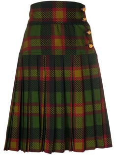 Yves Saint Laurent Pre-Owned плиссированная юбка в клетку