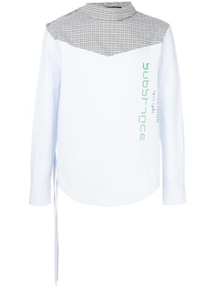 Raf Simons рубашка с контрастной клетчатой кокеткой