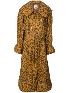 Moschino Pre-Owned дутое пальто с леопардовым принтом