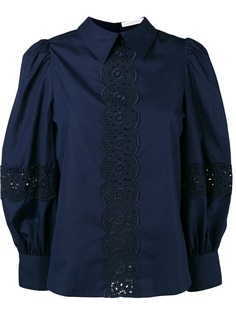 See By Chloé рубашка с пышными рукавами и кружевной отделкой