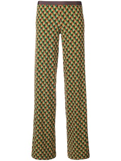 Siyu geometric print straight trousers