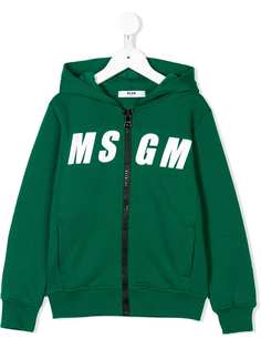 Msgm Kids толстовка с капюшоном и принтом логотипа