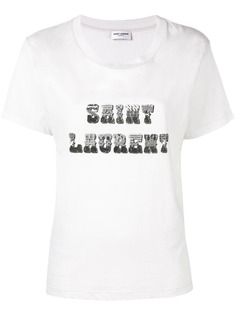 Saint Laurent футболка с принтом логотипа