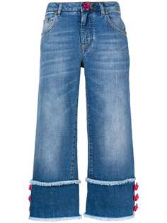 Dolce & Gabbana джинсовые кюлоты с цветочной аппликацией
