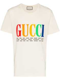 Gucci футболка с принтом Rainbow Cities