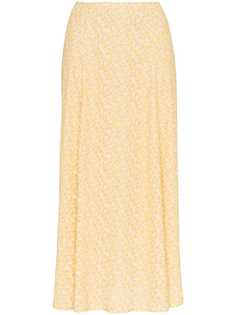 Reformation юбка миди с высокой талией и цветочным принтом