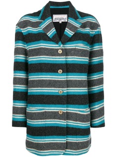 Krizia Pre-Owned облегающее пальто в полоску