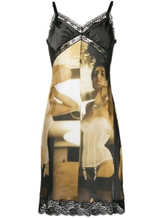 Moschino платье на тонких лямках с фотографическим принтом