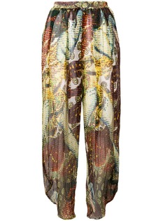 Jean Paul Gaultier Pre-Owned прозрачные брюки с принтом