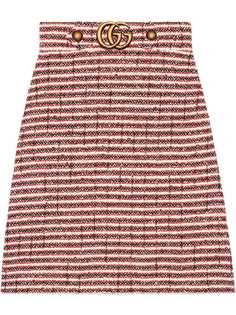 Gucci твидовая юбка в полоску