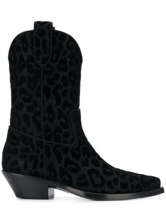 Dolce & Gabbana сапоги в ковбойском стиле с леопардовым принтом