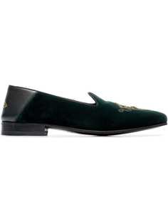 Gucci бархатные лоферы с вышивкой