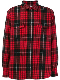 Saint Laurent рубашка в клетку с длинными рукавами
