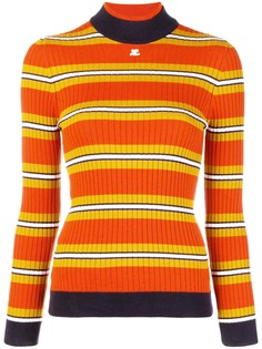Courrèges приталенный свитер в полоску
