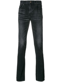 Saint Laurent джинсы узкого кроя с выцветшим эффектом