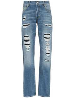 Alexander McQueen джинсы узкого кроя с эффектом потертости