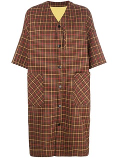Neul checked short sleeved coat