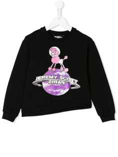 Jeremy Scott Junior globe print asymmetric sweatshirt