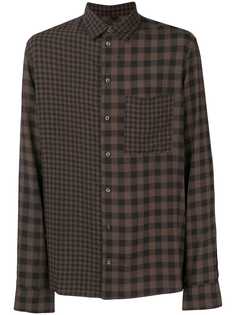 Qasimi contrast check shirt