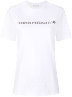 Paco Rabanne футболка с логотипом металлик
