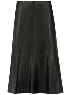 Clé pleated midi skirt