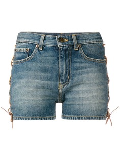 Saint Laurent джинсовые шорты с эффектом потертости