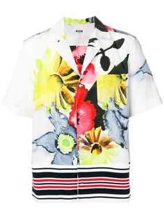 MSGM рубашка с короткими рукавами с цветочным принтом