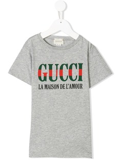 Gucci Kids футболка с принтом логотипа