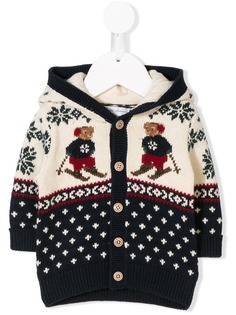 Ralph Lauren Kids трикотажный кардиган с изображением медведей на лыжах