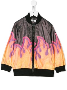 Stella McCartney Kids куртка-бомбер с принтом пламени
