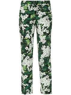 Dolce & Gabbana white geranium printed trousers