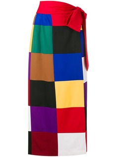 Sara Battaglia прямая юбка с узором в квадрат