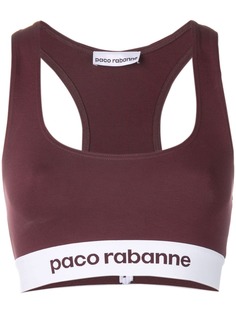 Paco Rabanne укороченный топ со спинкой-рейсер и логотипом