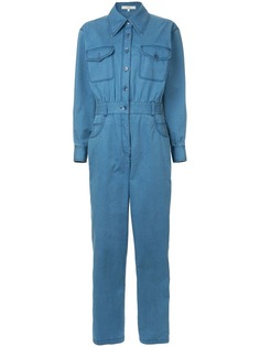 Tibi саржевый джинсовый комбинезон с выцветшим эффектом
