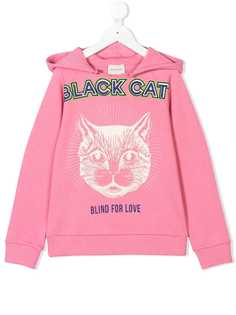 Gucci Kids толстовка Black Cat с капюшоном