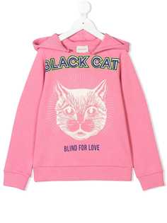 Gucci Kids толстовка Black Cat с капюшоном