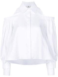 Fendi расклешенная рубашка с открытыми плечами