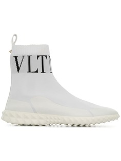Valentino кроссовки с носочной вставкой с логотипом