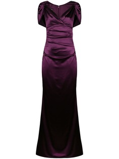 Talbot Runhof длинное платье с драпировкой
