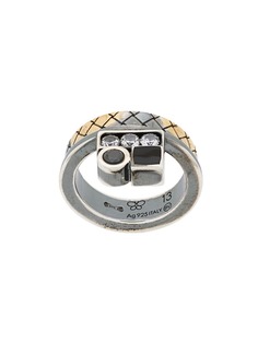 Bottega Veneta циркониевое кольцо с гравировкой и кубическим декором