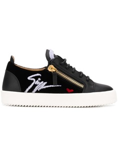 Giuseppe Zanotti кеды с логотипом бренда и двумя молниями