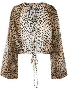 Christopher Kane блузка с гепардовым принтом и бантами