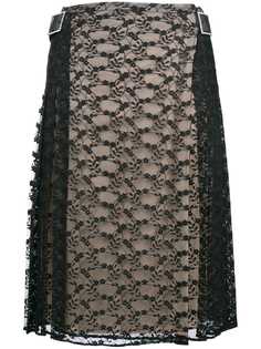 Christopher Kane кружевная юбка с пряжками с кристаллами