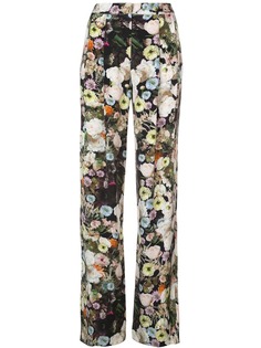 Adam Lippes брюки с завышенной талией и цветочным принтом